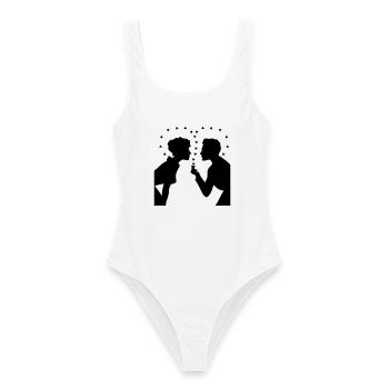 Love Silhouette – Valentine’s Day Couple Design - Frauen Badeanzug - Weiß - Vorne - AI Model Female 172 dark (172cm)