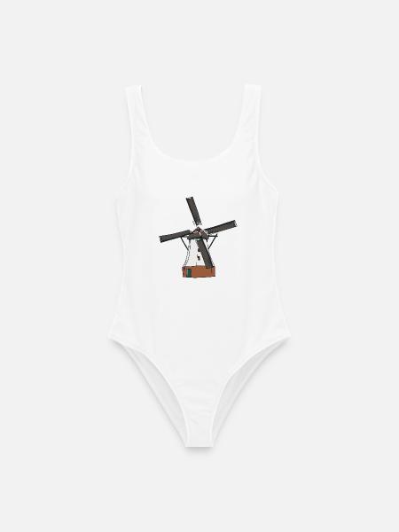 Windmühle weiss - Frauen Badeanzug - Weiß