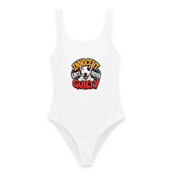 Bull Terrier - Women's Swimsuit - white - Front - AI Model Female 172 dark (172cm)