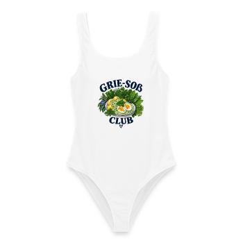 Grie Soß Club – Hessische Grüne Soße Liebe - Frauen Badeanzug - Weiß - Vorne - AI Model Female 172 dark (172cm)