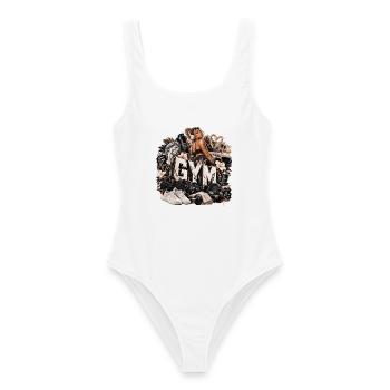 GYM Girl – Fitness-Lebensstil - Frauen Badeanzug - Weiß - Vorne - AI Model Female 172 dark (172cm)