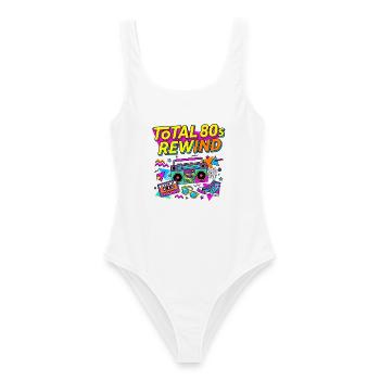Total 80s Rewind - Frauen Badeanzug - Weiß - Vorne - AI Model Female 172 dark (172cm)