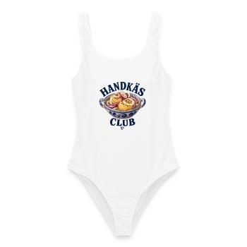 Handkäs Club – Hessisches Kultessen mit Herz - Frauen Badeanzug - Weiß - Vorne - AI Model Female 172 dark (172cm)