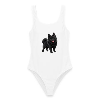 Schipperke Kawaii Style – Süßer kleiner Hund - Frauen Badeanzug - Weiß - Vorne - AI Model Female 172 dark (172cm)