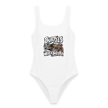 Burpees waren keine gute Idee - Frauen Badeanzug - Weiß - Vorne - AI Model Female 172 dark (172cm)