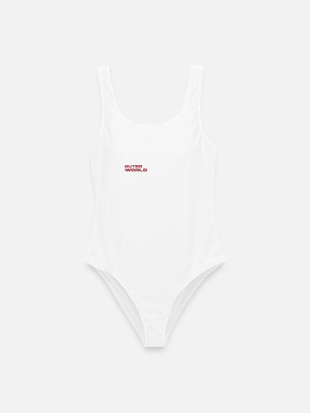Outer World Retro Typo - Frauen Badeanzug - Weiß