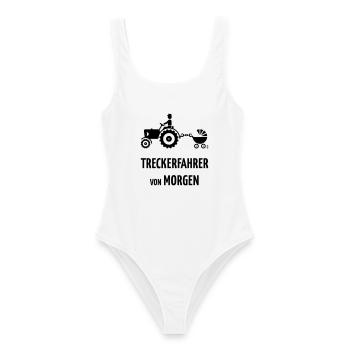 Treckerfahrer Von Morgen (Trecker & Kinderwagen B) - Frauen Badeanzug - Weiß - Vorne - AI Model Female 172 dark (172cm)