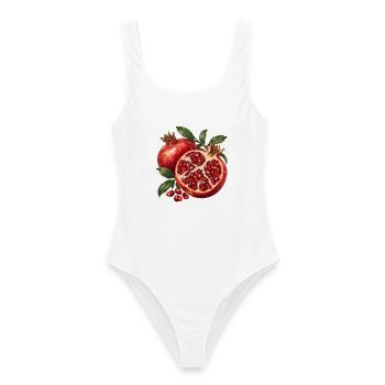 Granatapfel geöffnet zu Ruby Chambers - Frauen Badeanzug - Weiß - Vorne - AI Model Female 172 dark (172cm)