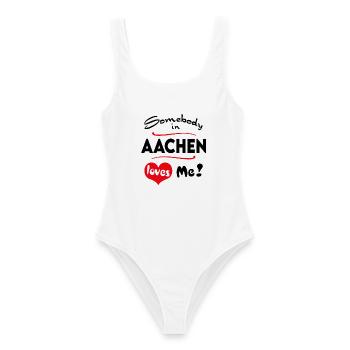 Aachen Stadt Urban T-Shirt City Heimatliebe Town - Frauen Badeanzug - Weiß - Vorne - AI Model Female 172 dark (172cm)