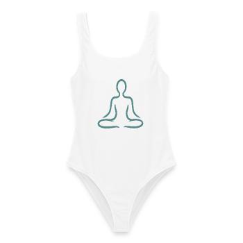 Yoga Und Meditation - Frauen Badeanzug - Weiß - Vorne - AI Model Female 172 dark (172cm)