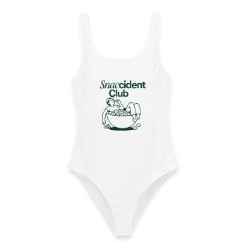 Snaccident Club – Lustiger Snack-Unfall - Frauen Badeanzug - Weiß - Vorne - AI Model Female 172 dark (172cm)