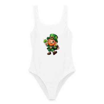 Leprechaun Kawaii Style – Süßer irischer Kobold - Frauen Badeanzug - Weiß - Vorne - AI Model Female 172 dark (172cm)