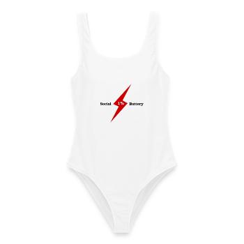 Elektrischer 1%-Bolzenimpuls - Frauen Badeanzug - Weiß - Vorne - AI Model Female 172 dark (172cm)