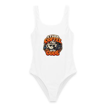 Ich verwandle Kaffee in Code | Programmierer - Frauen Badeanzug - Weiß - Vorne - AI Model Female 172 dark (172cm)