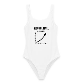 Alcohol Level In Progress (Drinking Team / Black) - Frauen Badeanzug - Weiß - Vorne - AI Model Female 172 dark (172cm)