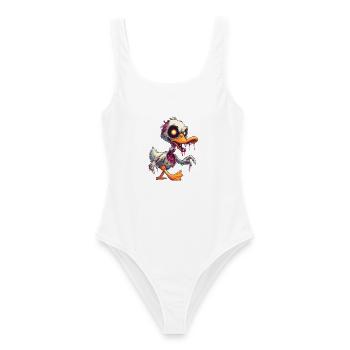 Zombie Ente - Frauen Badeanzug - Weiß - Vorne - AI Model Female 172 dark (172cm)