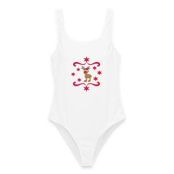 Cadeaux amusants pour Noël - Maillot de bain femme - blanc - Devant - AI Model Female 172 dark (172cm)