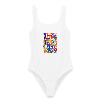 Love Has No Labels Saying for Gays & Lesbians - Women's Swimsuit - white - Front - AI Model Female 172 dark (172cm)