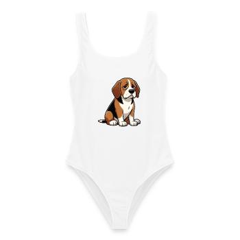 Beagle Beaglebesitzer Beaglehalter beaglehund - Frauen Badeanzug - Weiß - Vorne - AI Model Female 172 dark (172cm)