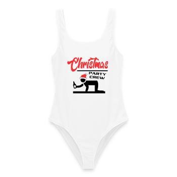 Weihnachten Christmas Party Crew Bier Saufen - Frauen Badeanzug - Weiß - Vorne - AI Model Female 172 dark (172cm)