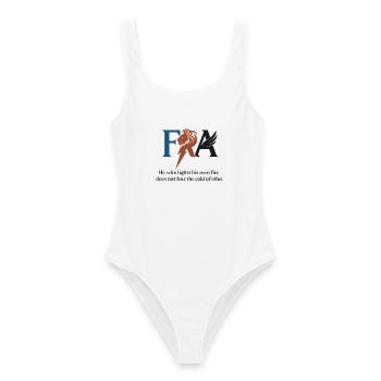 Design avec portrait de lion et esthétique - Maillot de bain femme - blanc - Devant - AI Model Female 172 dark (172cm)