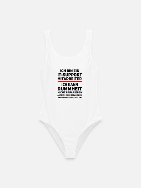 IT-Support Humor – Ich kann Dummheit nicht reparie - Frauen Badeanzug - Weiß
