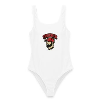 Tête de camionneur avec casquette rouge - Maillot de bain femme - blanc - Devant - AI Model Female 172 dark (172cm)