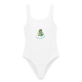 Souffleurs de feu sur les nuages - Maillot de bain femme - blanc - Devant - AI Model Female 172 dark (172cm)