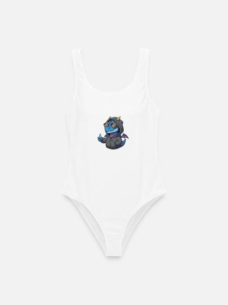 Kapuzenpulli Feuersprüher mit Sonnenbrille - Frauen Badeanzug - Weiß