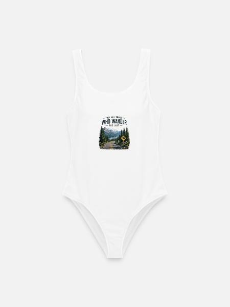 Wanderpfad: Not All Who Wander Are Lost - Frauen Badeanzug - Weiß