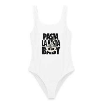 Pasta La Vista Baby – Spaghetti mit Sonnenbrille - Frauen Badeanzug - Weiß - Vorne - AI Model Female 172 dark (172cm)