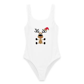 Noël - Maillot de bain femme - blanc - Devant - AI Model Female 172 dark (172cm)