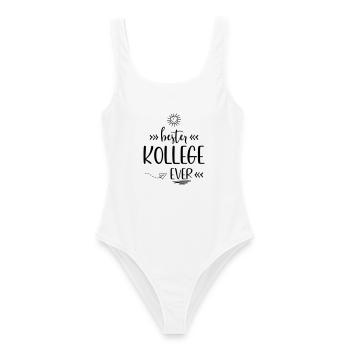 T-Shirts für nette Kollegen - Frauen Badeanzug - Weiß - Vorne - AI Model Female 172 dark (172cm)