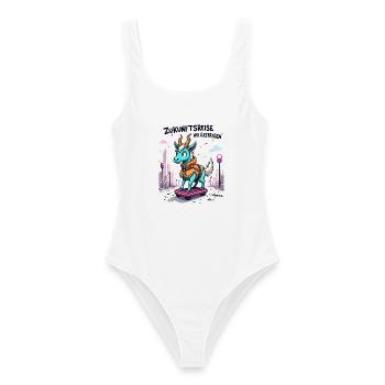 Planche à roulettes chèvre Speedster - Maillot de bain femme - blanc - Devant - AI Model Female 172 dark (172cm)
