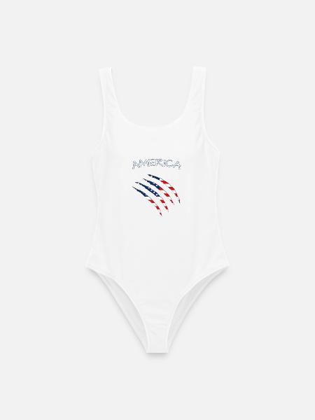 America, Claws, Cuts, Amerika, USA  - Frauen Badeanzug - Weiß