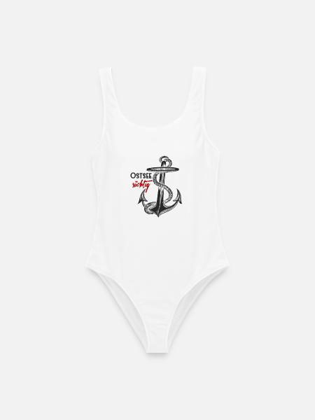 Ostsee-süchtig - Anker - Frauen Badeanzug - Weiß