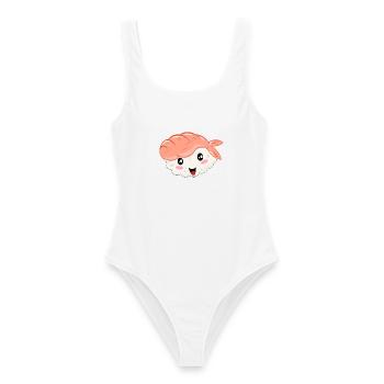 Nigiri-Sushi Kawaii Sushi mit Shrimps - Frauen Badeanzug - Weiß - Vorne - AI Model Female 172 dark (172cm)