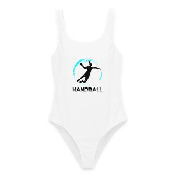 Handball - Frauen Badeanzug - Weiß - Vorne - AI Model Female 172 dark (172cm)