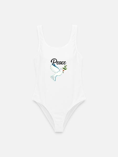 PEACE Friedenstaube - Frauen Badeanzug - Weiß