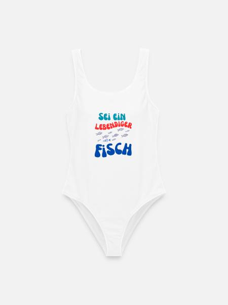 Sei Ein Lebendiger Fisch - Frauen Badeanzug - Weiß