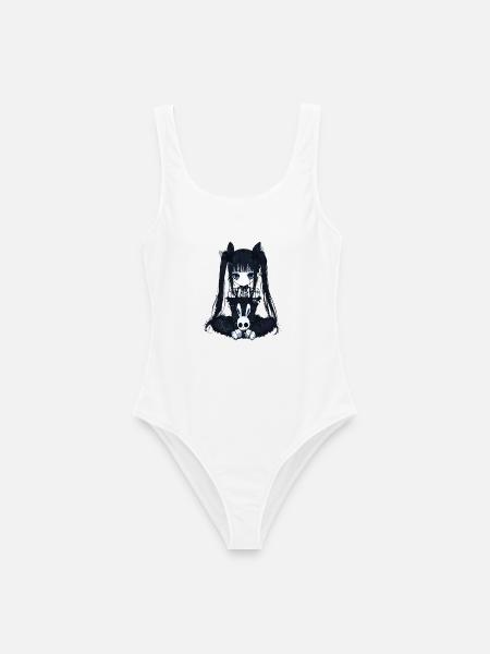 Anime Girl Goth Bunny Grunge Gothic Cute Kawaii - Frauen Badeanzug - Weiß