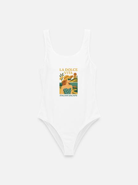 La Dolce Vita - Italienische Küstensommerszene T-Shirt - Frauen Badeanzug - Weiß