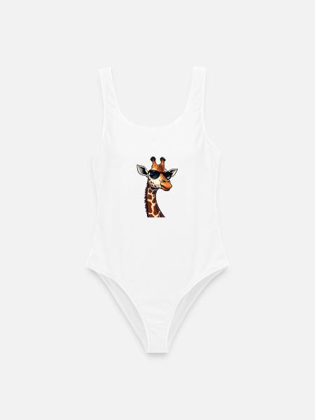 Cool Giraffe mit Sonnenbrille - Frauen Badeanzug - Weiß
