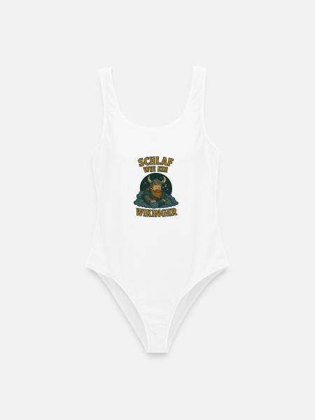 Schlaf wie ein Wikinger Schlafshirt - Frauen Badeanzug - Weiß