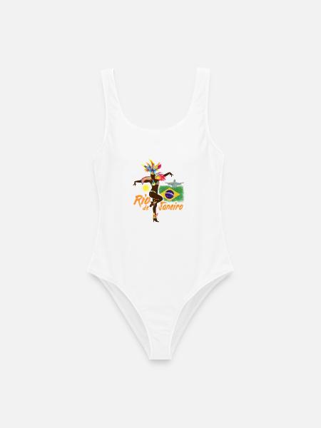 Rio de Janeiro Brasilien Vintage Samba Tänzerin - Frauen Badeanzug - Weiß
