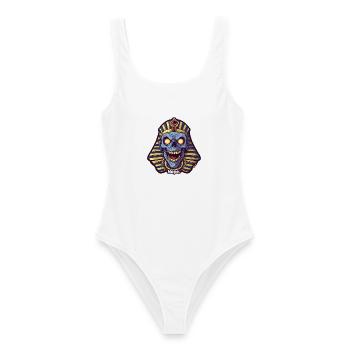 Pharao Schädel Nein Neon-Mumie - Frauen Badeanzug - Weiß - Vorne - AI Model Female 172 dark (172cm)