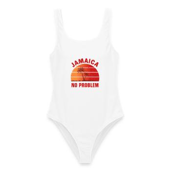 Jamaika Kein Problem - Frauen Badeanzug - Weiß - Vorne - AI Model Female 172 dark (172cm)