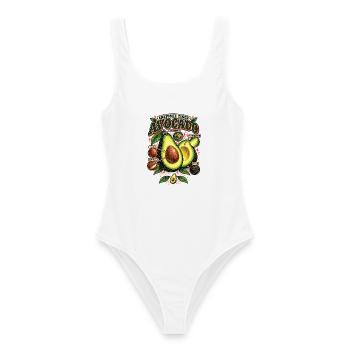 Avocado Anatomie Food Shirt - Frauen Badeanzug - Weiß - Vorne - AI Model Female 172 dark (172cm)