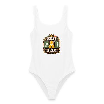 Beste Vintage-Retro-Arabische Kalligraphie Baba - Frauen Badeanzug - Weiß - Vorne - AI Model Female 172 dark (172cm)