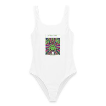 Trippy Music Festival Lick The Toad Journey - Frauen Badeanzug - Weiß - Vorne - AI Model Female 172 dark (172cm)